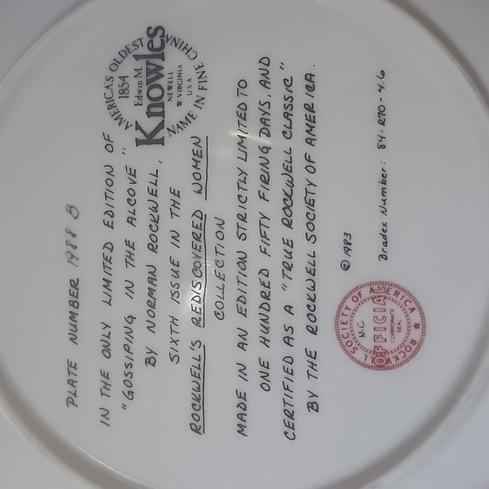NORMAN ROCKWELL COLLECTOR PLATE. - Picture 3 of 3